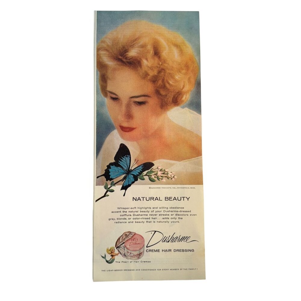Vintage 1961 Dusharme Creme Hair Dressing Beauty Advertisement Print Ad